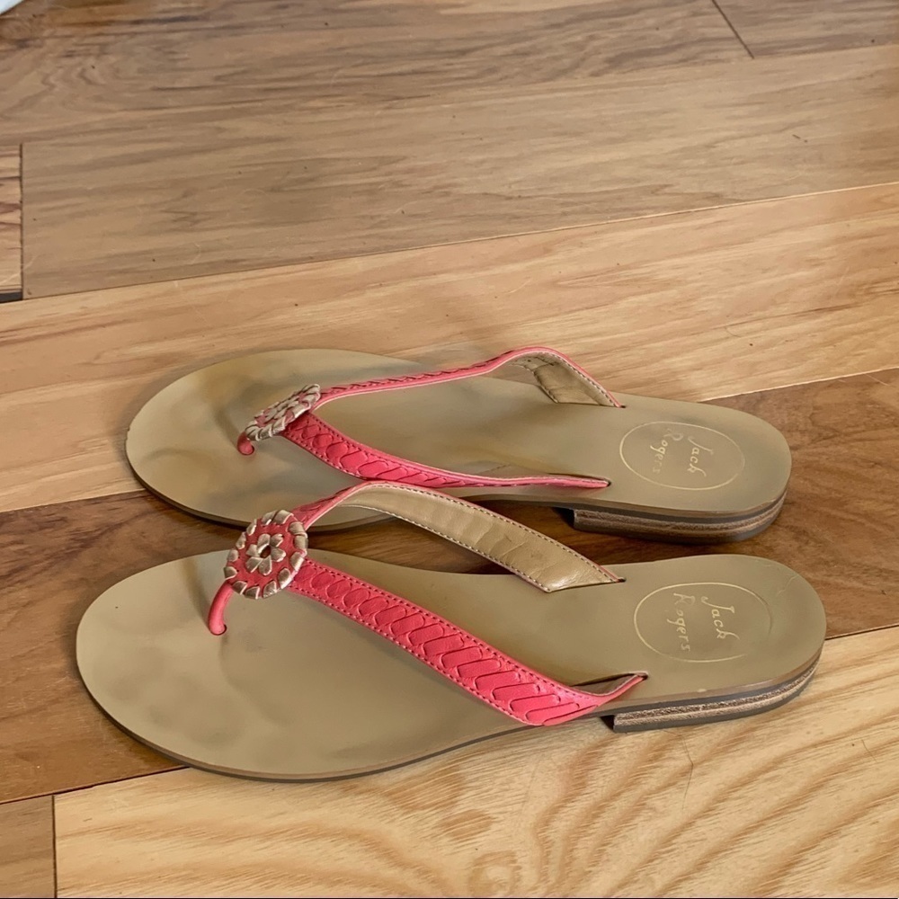 Jack Rogers pink and gold Ali sandal. Size 8 - Picture 2 of 5